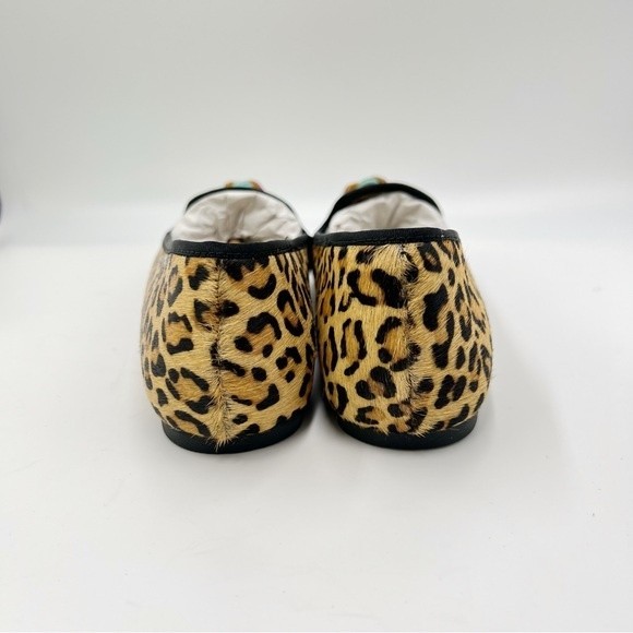 6W 6 WIDE Hush Puppies Women's Sadie Leather Leopard Slip On Loafers Shoes Flats - Picture 8 of 15